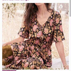 Soft Surroundings Woman's Floral Summer Marissa Tiered Maxi Dress 18P